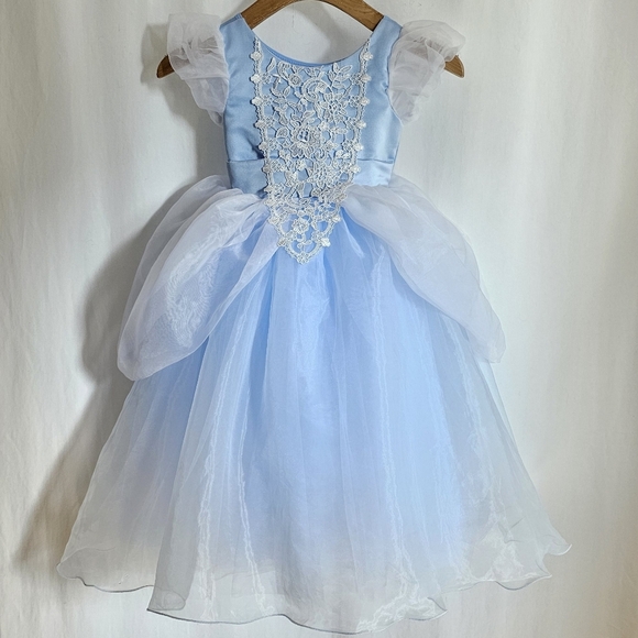 Kids Blue & White Tulle Princess Costume Dress - Picture 8 of 16